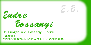endre bossanyi business card