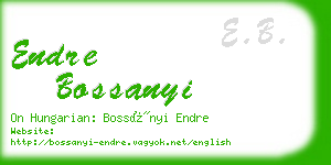 endre bossanyi business card